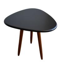 Mesinha de Canto Pé Palito Retrô MDF 52cm com Pés em Madeira