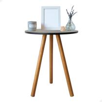 Mesinha de Canto Redonda Pé Palito Lateral de Sofa Decoração Sala Grande