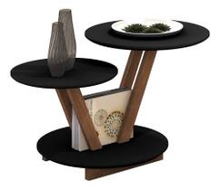 Mesinha De Centro Branca Decor Mesa Redonda Dupla Retro