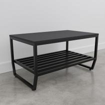 Mesinha de Centro MDF Preto Estilo Industrial