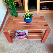 Mesinha de centro Rústica de Madeira Maciça Artesanal