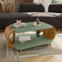 Mesinha De Centro Sala De Estar Decorativa Cor Pistache E Off White Reforçada