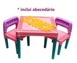 Mesinha De Crianças Brincarem Para Playground Com 2 Cadeiras