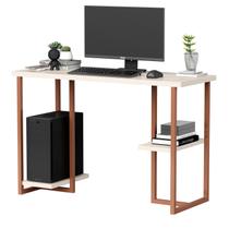 mesinha de estudo com prateleira para computador desktop com pes de ferro mali 120 para quarto home office