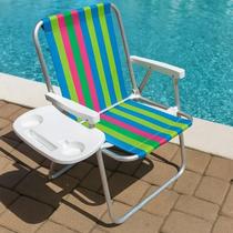Mesinha De Suporte Lateral Para Cadeira Praia Piscina Branca Mesinha De Suporte Lateral Para Cadeira Praia Piscina Branca