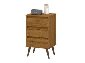 Mesinha Decorativa de Cabeceira Apoio Cama Multimovel Wood Gavetas Nicho EJ Cores Freijó