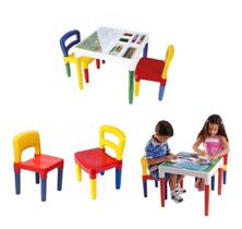 Mesinha Didática Infantil C/ 2 Cadeiras Porta Lápis Poliplac