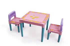 Mesinha Didática Infantil Com 2 Cadeiras Tritec + 10 Números e 26 Letras Para Encaixar