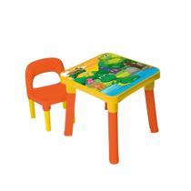 Mesinha Didática infantil com Cadeira desmontável e portátil