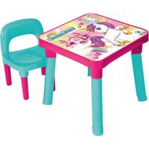 Mesinha e Cadeira Unicórnio - Mesa com Cadeira Infantil