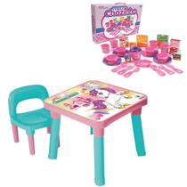 Mesinha Educativa Infantil Unicórnio + Kit Meu Chazinho