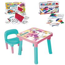 Mesinha Educativa Infantil Unicórnio + Kit Rush e Desenho