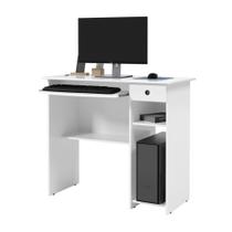 Mesinha Home Office Trabalho Estudo Computador Notebook 1 Gaveta Viena Branco - EJ