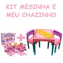 Mesinha Infantil 2 Cadeiras Plástica Com Kit Meu Chazinho - Big Star e Tritec