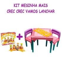Mesinha Infantil 2 Cadeiras Plástica Com Kit Vamos Lanchar