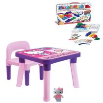 Mesinha Infantil C/ Cadeira Hello Kitty Mesa + Hora Do Rush