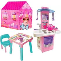 Mesinha Infantil C/Cadeira Unicórnio + Big Cozinha e Cabana