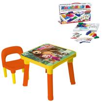 Mesinha Infantil Cadeira Didática Masha Urso + Hora do Rush Mesinha Infantil Cadeira Didática Masha Urso + Hora do Rush