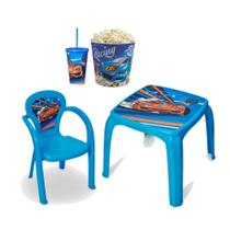Mesinha Infantil Carro c/ 1 Cadeira + Balde de Pipoca + Copo Mesinha Infantil Carro c/ 1 Cadeira + Balde de Pipoca + Copo