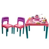 Mesinha Infantil Colorida Com Cadeira Menina - Tritec