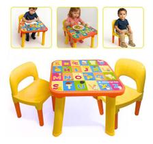 Mesinha Infantil Com 2 Cadeira Educativa Alfabeto Completo