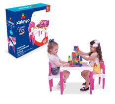 Mesinha Infantil com 2 Cadeiras Casinha Flor Xalingo