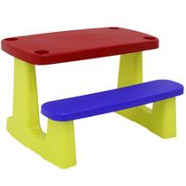 Mesinha Infantil com Banco Tramontina Escolar Mesa Atividades Brincar Plástico Colorido +2 anos Mesinha Infantil com Banco Tramontina Escolar Mesa Atividades Brincar Plástico Colorido +2 anos