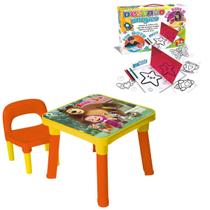 Mesinha Infantil Com Cadeira Masha Urso Mesa +Desenho Magico Mesinha Infantil Com Cadeira Masha Urso Mesa +Desenho Magico