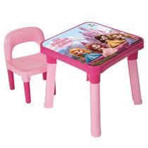 Mesinha Infantil com Cadeira Princesas e Sonhos Monte Líbano Resistente e Colorida