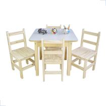 Mesinha Infantil Compacta e Resistente Madeira com 4 Cadeiras para Meninos e Meninas Estudo Diversão Mesinha Infantil Compacta e Resistente Madeira com 4 Cadeiras para Meninos e Meninas Estudo Diversão