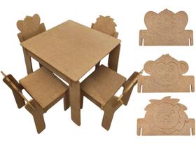 Mesinha Infantil Criança Madeira Mdf 4 Cadeiras De Encaixe