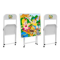 Mesinha Infantil Criança Menino Menina Dobravél Desenho Didática Aço