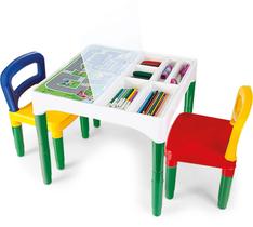 Mesinha Infantil de Atividades Didática Poliplac Com Cadeiras