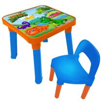 Mesinha Infantil Didática Mesa/Cadeira Criança Turma Do Dino