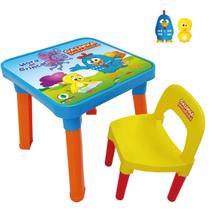 Mesinha Infantil Didática Mesa + Cadeira Divisória C/ Boneco