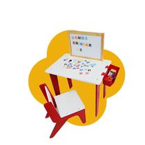 Mesinha infantil e cadeira de madeira mesa de atividades didática estudo para criança educativa - CARIMBRÁS