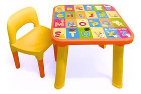 Mesinha Infantil Educativa Alfabeto Com Cadeira