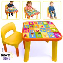 Mesinha Infantil Educativa Alfabeto Didática Com Cadeira Mesinha Infantil Educativa Alfabeto Didática Com Cadeira