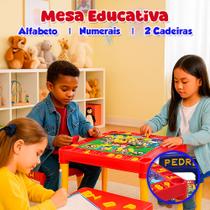 Mesinha Infantil Educativa Com Cadeira Turma da Mônica