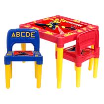 Mesinha Infantil Homem Aranha + 2 Cadeiras Jogo de Letras