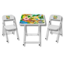 Mesinha Infantil Kit com 2 Cadeiras Didática Criança Brincar Estudar Mesa - Misskita Decor