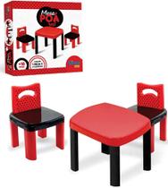 Mesinha Infantil Poá Red Super Atividades Desmontável Com 2 Cadeiras Presente Criança 310