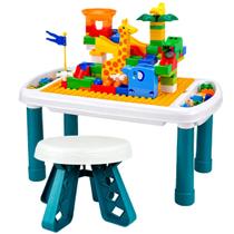 Mesinha Interativa com Cadeira e Blocos de Montar 81 Peças - Castela Mesinha Interativa com Cadeira e Blocos de Montar 81 Peças - Castela