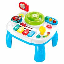 Mesinha Interativa Educativa De Atividades Com Piano Musical Volante Buzina E Espelho