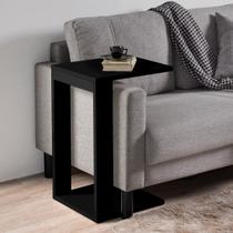 Mesinha Lateral Apoio de Canto Decorativa MDF Preta Linda