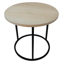 Mesinha Lateral Canto Sofá Sala Média Estilo Moderno Tampo Creme