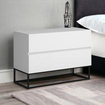 Mesinha Lateral De Cabeceiro Modelo Eros 60cm Variedade De Cores Com Base Metalon Preto