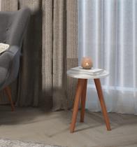 Mesinha Lateral Redonda Pé Palito Branca