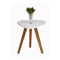 Mesinha Lateral Redonda Sala Pe Palito Retro Decorativa Tampo Orgânico