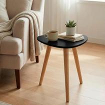 Mesinha Lateral Redonda Sala Pe Palito Retro Decorativa Tampo Orgânico